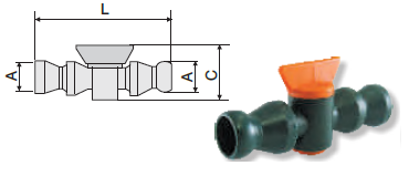 Sistem de tuburi articulate FP40 1/2”: Robinet cu 2 segmenți