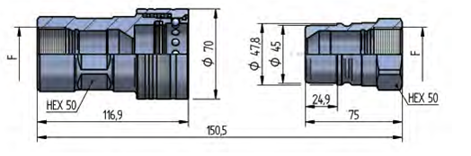 Cuplă rapidă PAO1 DN30 – BG 6 – ISO 31.5