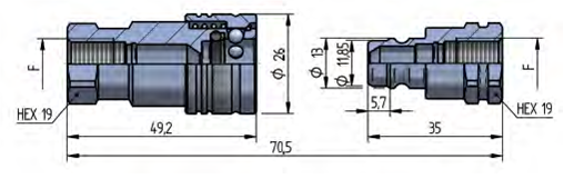 Cuplă rapidă PAO1 DN06 – BG 1 – ISO 6.3