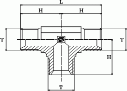 Adaptor T GAS cu filet exterior