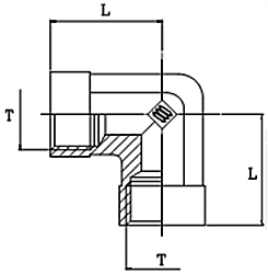 Adaptor L GAS filet interior