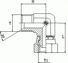 Adaptor L GAS cu filet exterior şi olandeză