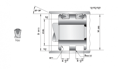 Etanșare pentru piston TGU