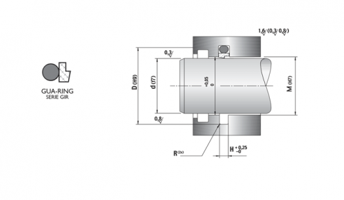 Etanșare pentru tija GUA-RING seria GIR
